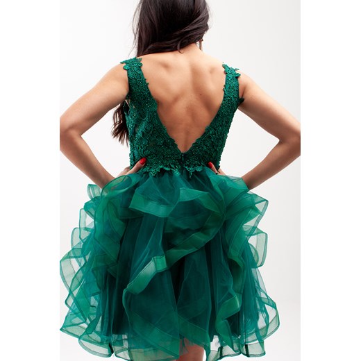 Sukienka z usztywniającą taśmą Zielona   S Butik Ecru