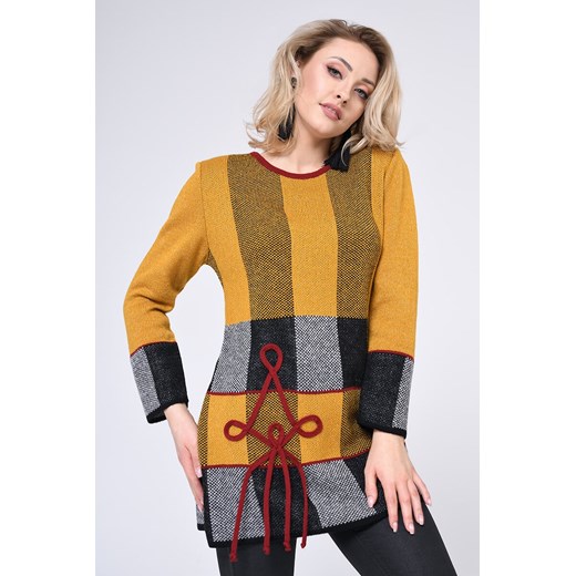 Sweter damski Vitesi casual wielokolorowy z okrągłym dekoltem 