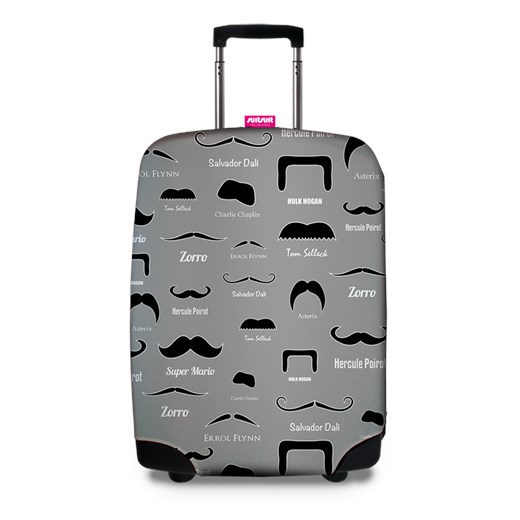 Pokrowiec na walizkę SuitSuit Moustache - Walizka mała, kabinówka SuitSuit Bohemian Rose lux4u-pl szary abstrakcyjne wzory