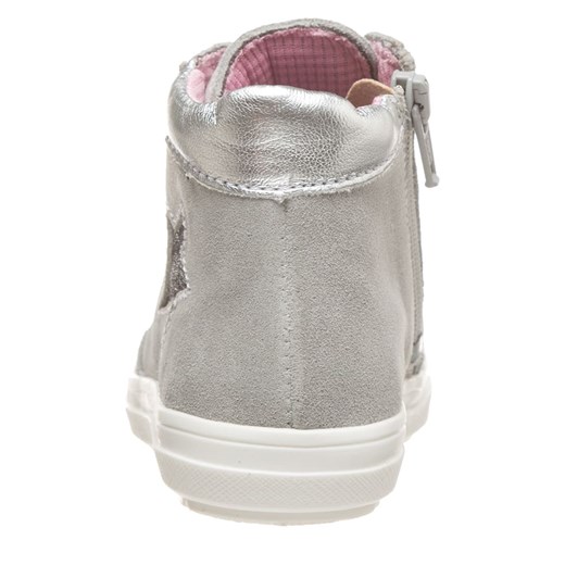 Skórzane sneakersy w kolorze szaro-srebrnym