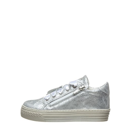 Skórzane sneakersy w kolorze srebrnym