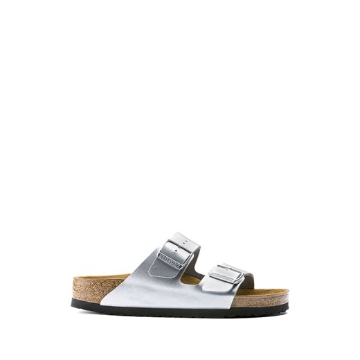 Klapki damskie Birkenstock casual skórzane bez zapięcia na płaskiej podeszwie