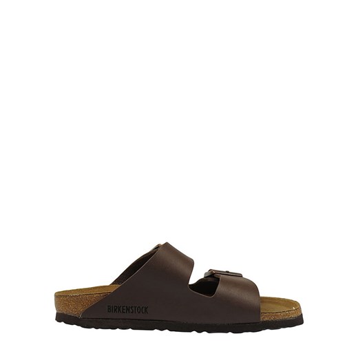 Klapki damskie Birkenstock brązowe bez zapięcia bez wzorów 