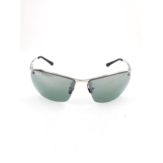 Męskie okulary przeciwsłoneczne w kolorze srebrno-zielonym
