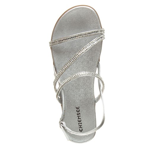 Sandały damskie srebrne Chiemsee bez obcasa na lato casualowe z klamrą 