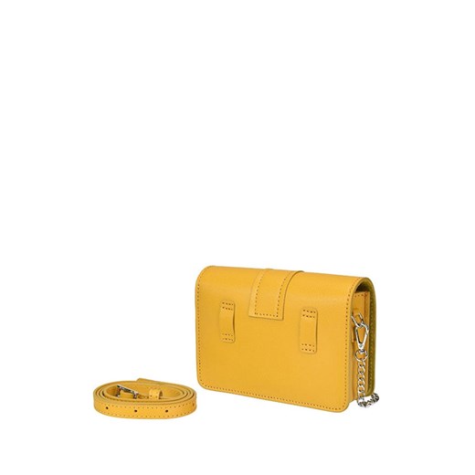 Skórzana torebka w kolorze żółtym - (S)18 x (W)13 x (G)6 cm