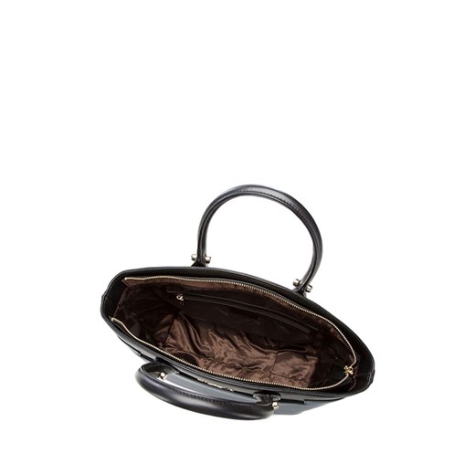 Skórzana torebka w kolorze czarno-granatowym - (W)27 x (G)12 cm