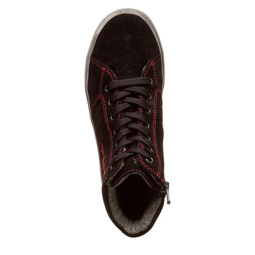 Skórzane sneakersy w kolorze czarno-czerwonym