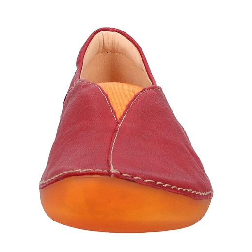 Skórzane slippersy "Kapsl" w kolorze czerwono-pomarańczowym