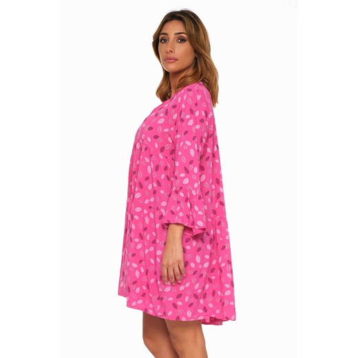 Sukienka Plus Size Fashion różowa oversize'owa na co dzień 