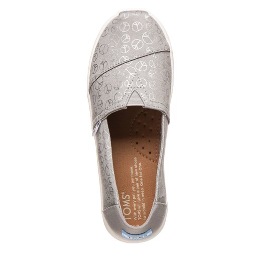 Slippersy "Alpargata - Foil Peace" w kolorze szaro-srebrnym