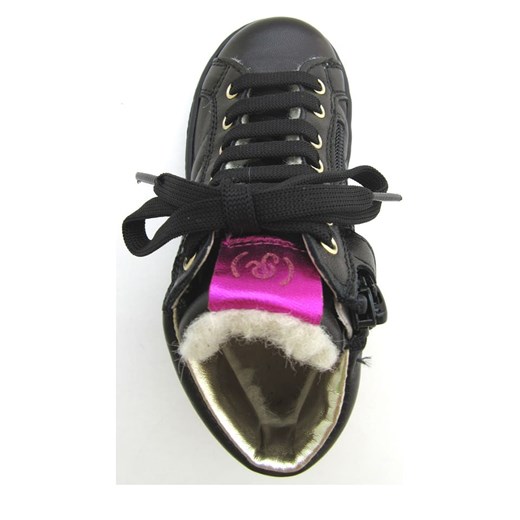 Skórzane sneakersy w kolorze czarno-różowym