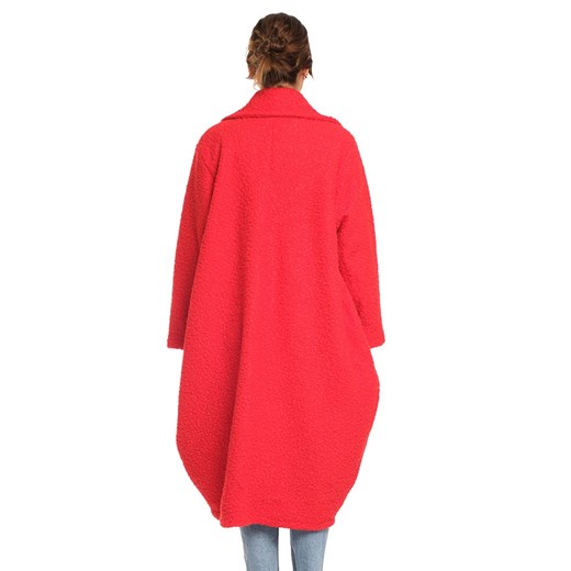 Wełniany płaszcz "Loana" w kolorze czerwonym