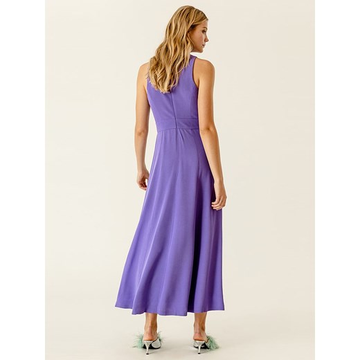Sukienka fioletowa Ivy & Oak bez wzorów bez rękawów maxi na karnawał z golfem 