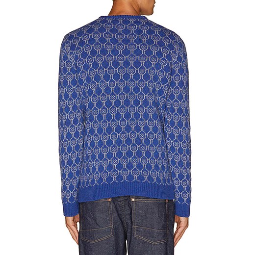 Sweter wełniany w kolorze niebiesko-szarym