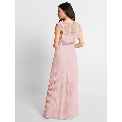 Sukienka różowa Apart prosta maxi bez rękawów z okrągłym dekoltem na karnawał 