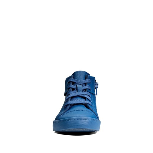 Skórzane sneakersy w kolorze niebieskim