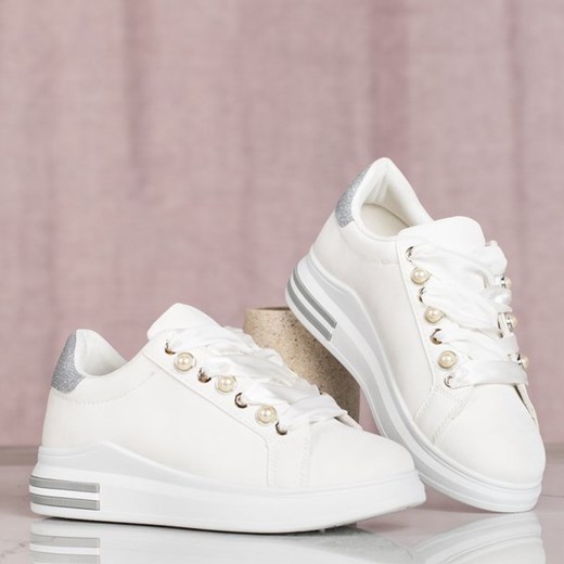 Białe sportowe buty na platformie Limbo - Obuwie Royalfashion.pl  39 