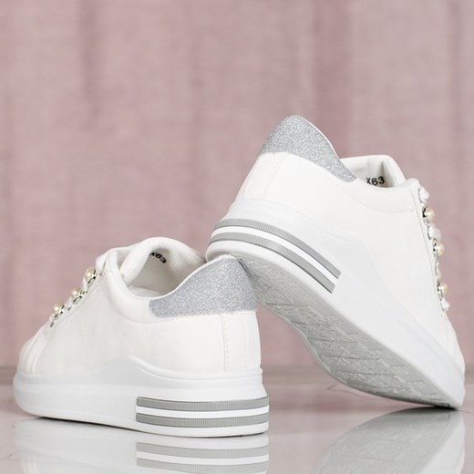 Białe sportowe buty na platformie Limbo - Obuwie  Royalfashion.pl 38 