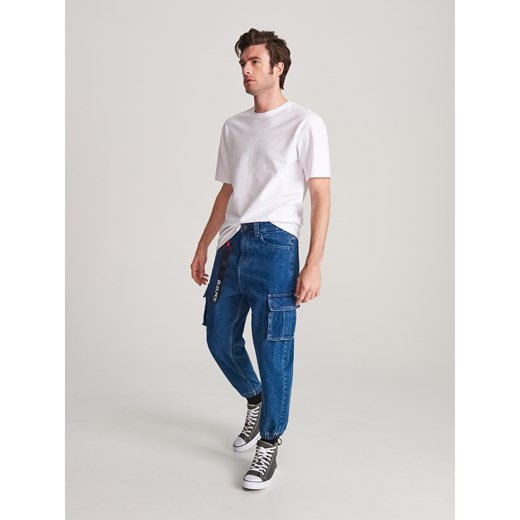 Reserved - Spodnie jeansowe jogger - Granatowy Reserved  32 