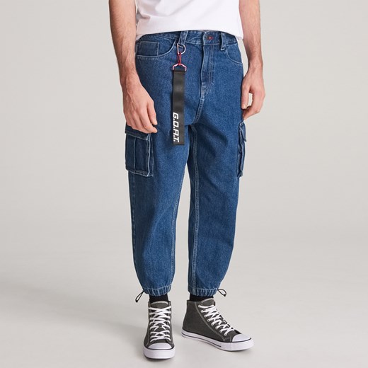 Reserved - Spodnie jeansowe jogger - Granatowy  Reserved 32 