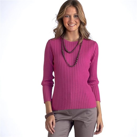 Sweter pod szyję, 50% wełny merino la-redoute-pl rozowy elegancki