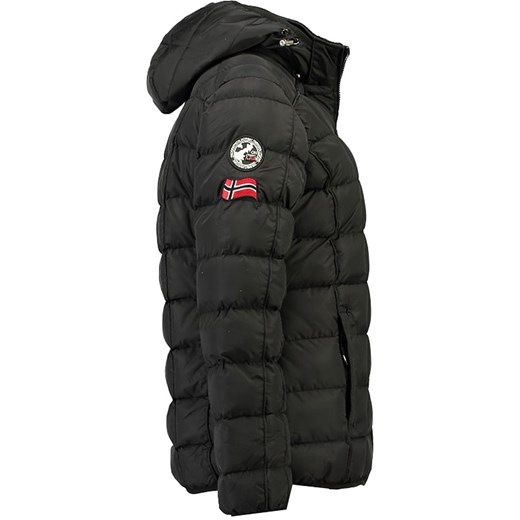 Czarna kurtka damska Geographical Norway krótka casual z kapturem 