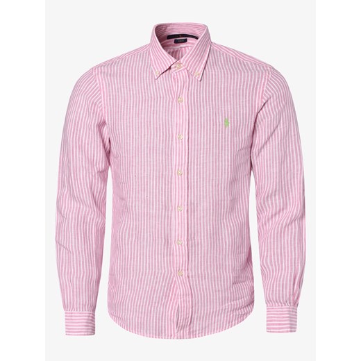 Polo Ralph Lauren - Męska koszula lniana – Slim Fit, różowy Polo Ralph Lauren  M vangraaf