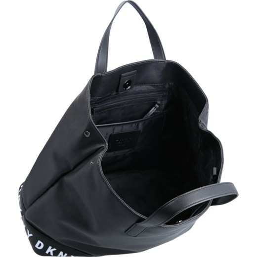 Shopper bag czarna DKNY mieszcząca a7 do ręki 