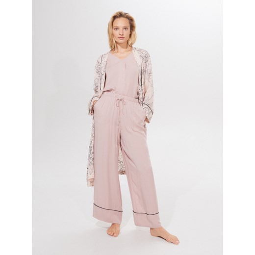 Mohito - Spodnie piżamowe z wiskozy - Różowy  Mohito XS 