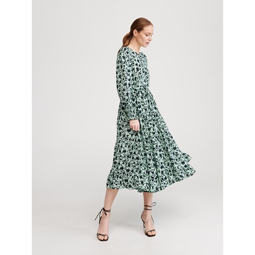 Reserved - Wzorzysta sukienka z wiskozy - Zielony Reserved  36 