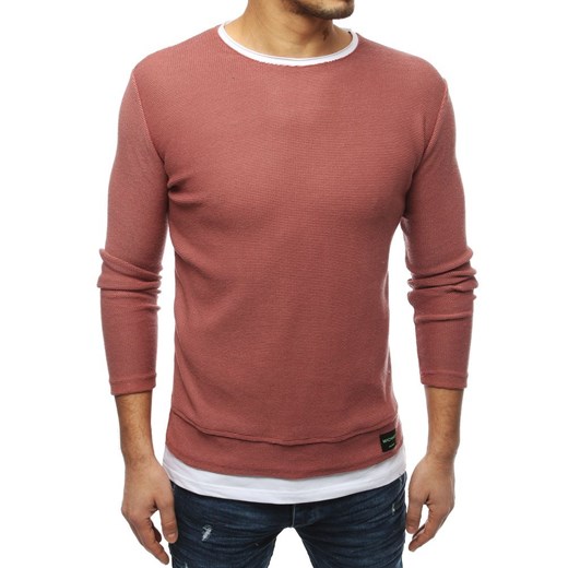 Sweter męski różowy (wx1453)  Dstreet XL okazyjna cena  