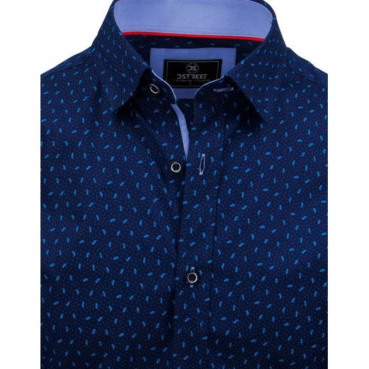 Koszula męska PREMIUM z długim rękawem niebieska (dx1801) Dstreet  L  okazyjna cena 