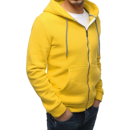 Bluza męska PREMIUM gładka żółta (bx4335)  Dstreet XL okazja  