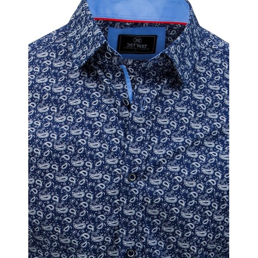 Koszula męska PREMIUM z długim rękawem niebieska (dx1795) Dstreet  L promocyjna cena  