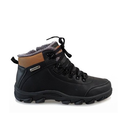 Czarne buty trekkingowe męskie Butymodne sportowe 