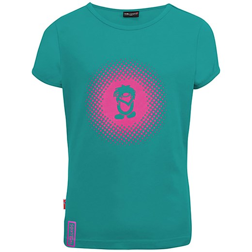 Trollkids Koszulka funkcyjna &quot;Logo&quot; w kolorze turkusowo-różowym