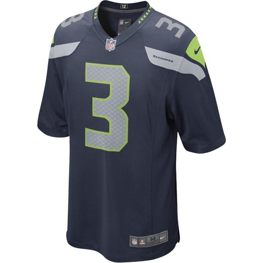 Męska koszulka meczowa do futbolu amerykańskiego NFL Seattle Seahawks (Russell Wilson) - Niebieski