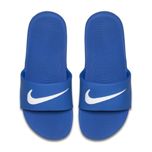 Klapki dziecięce niebieskie Nike na lato bez wzorów 