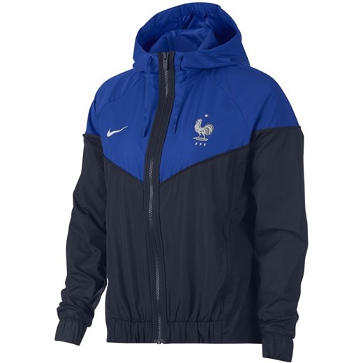 Kurtka damska Nike krótka niebieska z kapturem w Domodi Kurtka damska Nike krótka niebieska z kapturem w Domodi