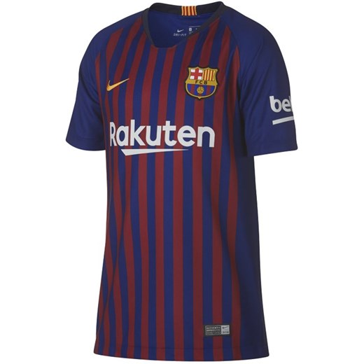 Koszulka piłkarska dla dużych dzieci 2018/19 FC Barcelona Stadium Home - Niebieski Nike M Nike poland promocyjna cena