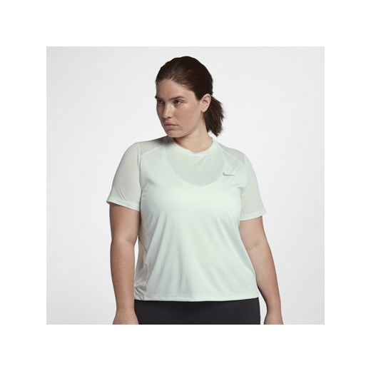 Damska koszulka z krótkim rękawem do biegania Nike Miler (duże rozmiary) - Zieleń