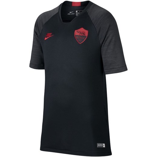 Koszulka piłkarska z krótkim rękawem dla dużych dzieci Nike Breathe A.S. Roma Strike - Czerń