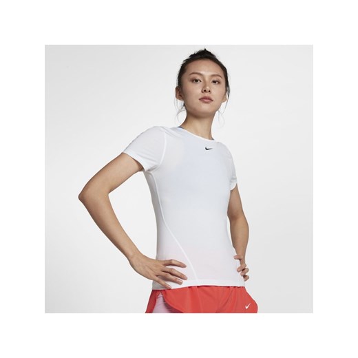 Damska koszulka treningowa z siateczki z krótkim rękawem Nike Pro - Biel