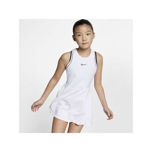 Sukienka do tenisa dla dużych dzieci (dziewcząt) NikeCourt Dri-FIT - Biel