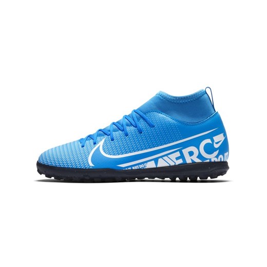 Buty piłkarskie na sztuczną nawierzchnię typu turf dla małych/dużych dzieci Nike Jr. Mercurial Superfly 7 Club TF - Niebieski