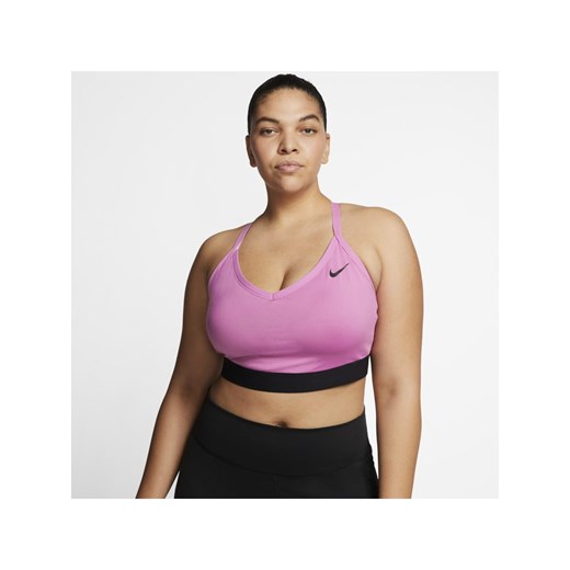 Damski stanik sportowy zapewniający lekkie wsparcie Nike Indy (duże rozmiary) - Różowy