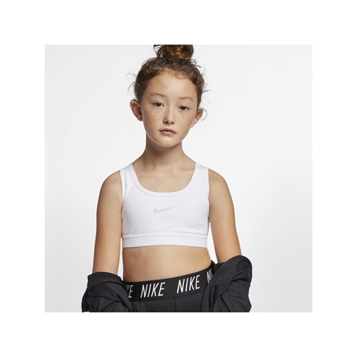 Stanik sportowy dla dużych dzieci (dziewcząt) Nike - Biel