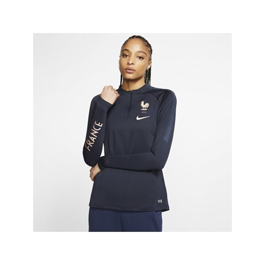 Bluzka damska niebieska Nike z okrągłym dekoltem 