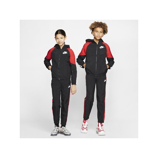 Dres z tkaniny dla dużych dzieci Nike Sportswear - Czerń